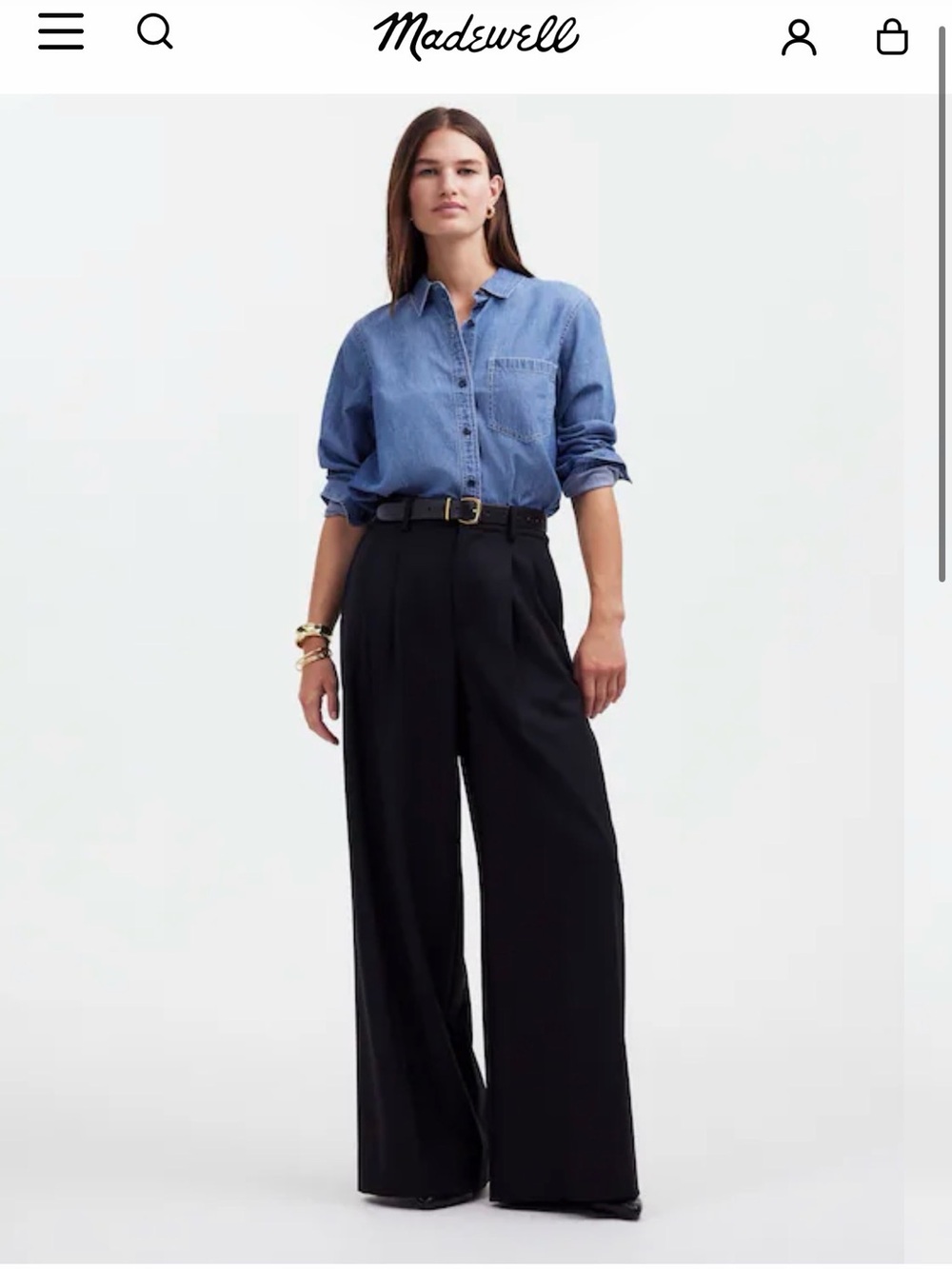 Madewell Harlow Super Wide Leg trouser sz 6